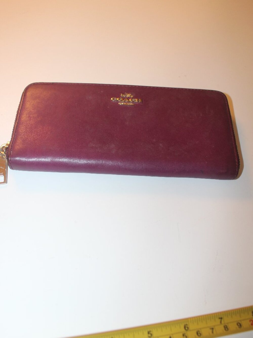 Coach Burgundy Zip-Around Long Wallet